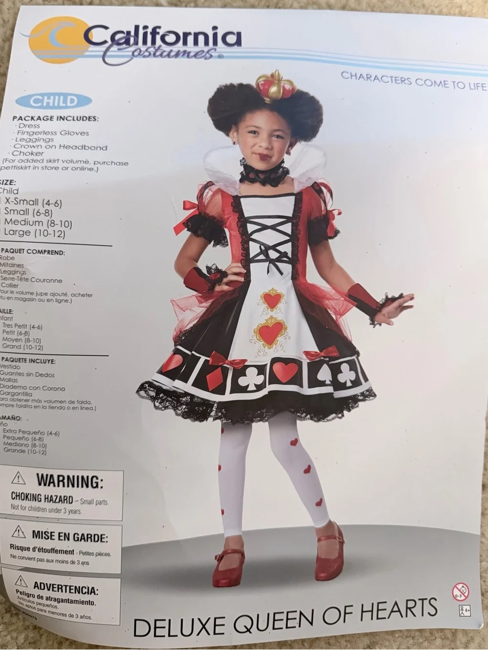 California Costumes Deluxe Queen Child Costume L 10-12 Dress Gloves Halloween